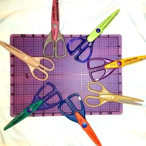 Scissors For Scrapbook Arts And Crafts Lot Of 7 Pairs